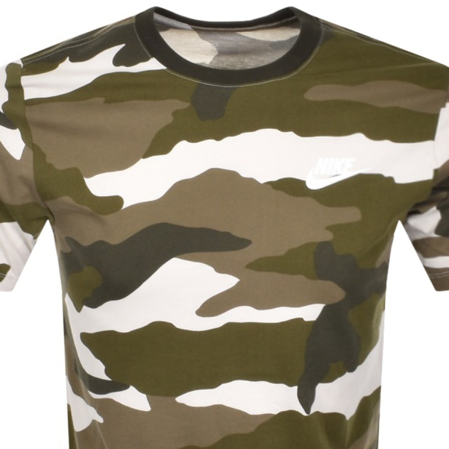 Nike Crew Neck Camo T Shirt Green Mainline Menswear
